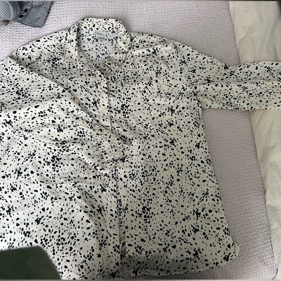 satin patterned button down - Picture 2 of 2